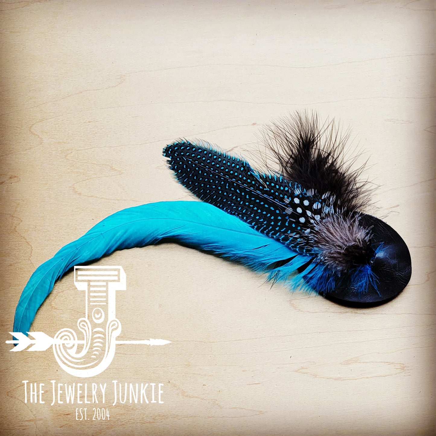 Turquoise Spotted Feather Hat Band (Band Only) 983n