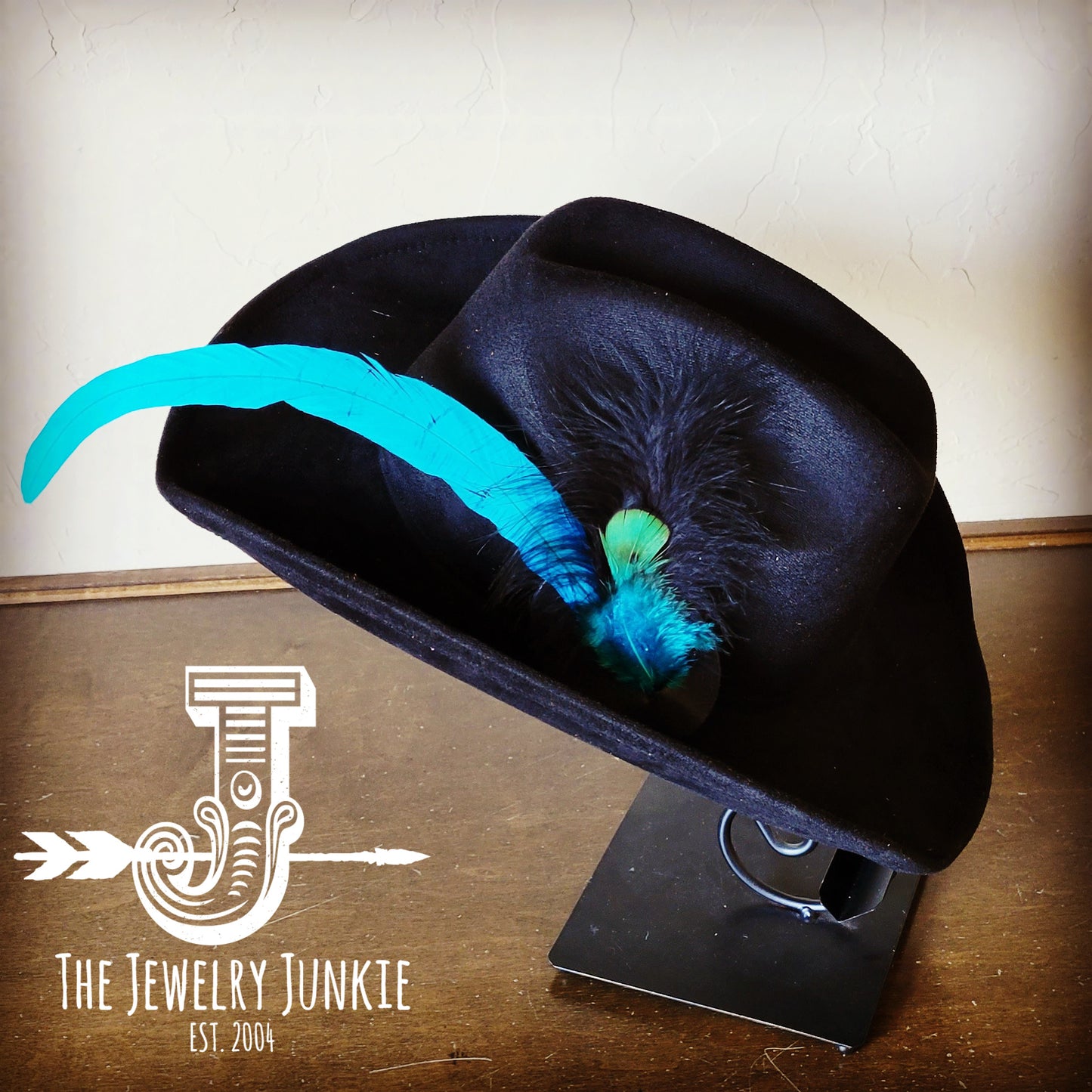 Cowgirl Western Hat w/ Feather Tie Hat Band-Black 982v
