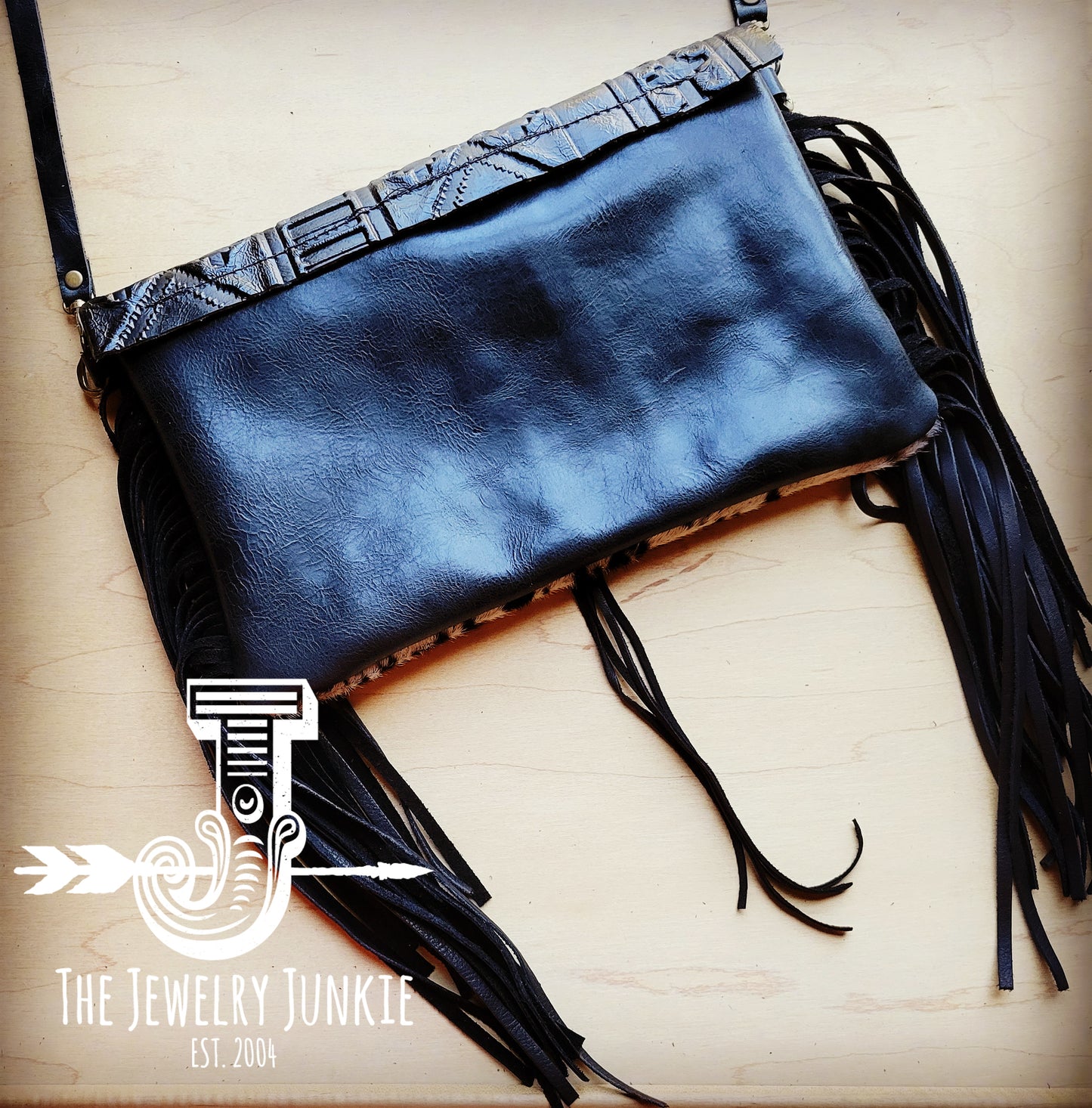 *Hair on Hide Clutch Handbag w/ Black Navajo Flap 512z