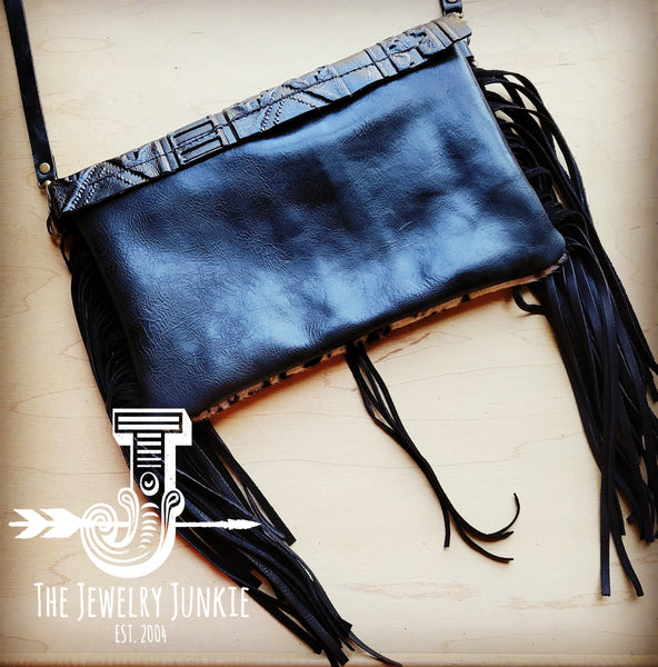 *Hair on Hide Clutch Handbag w/ Black Navajo Flap 512z