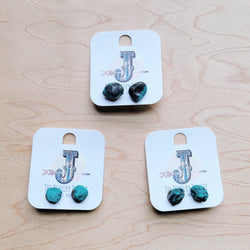 Natural Green Turquoise Stud Earrings 205g
