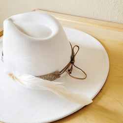 Gold Gator Leather Hat Bandw/ Feather Accents 952h (Hat Band Only)