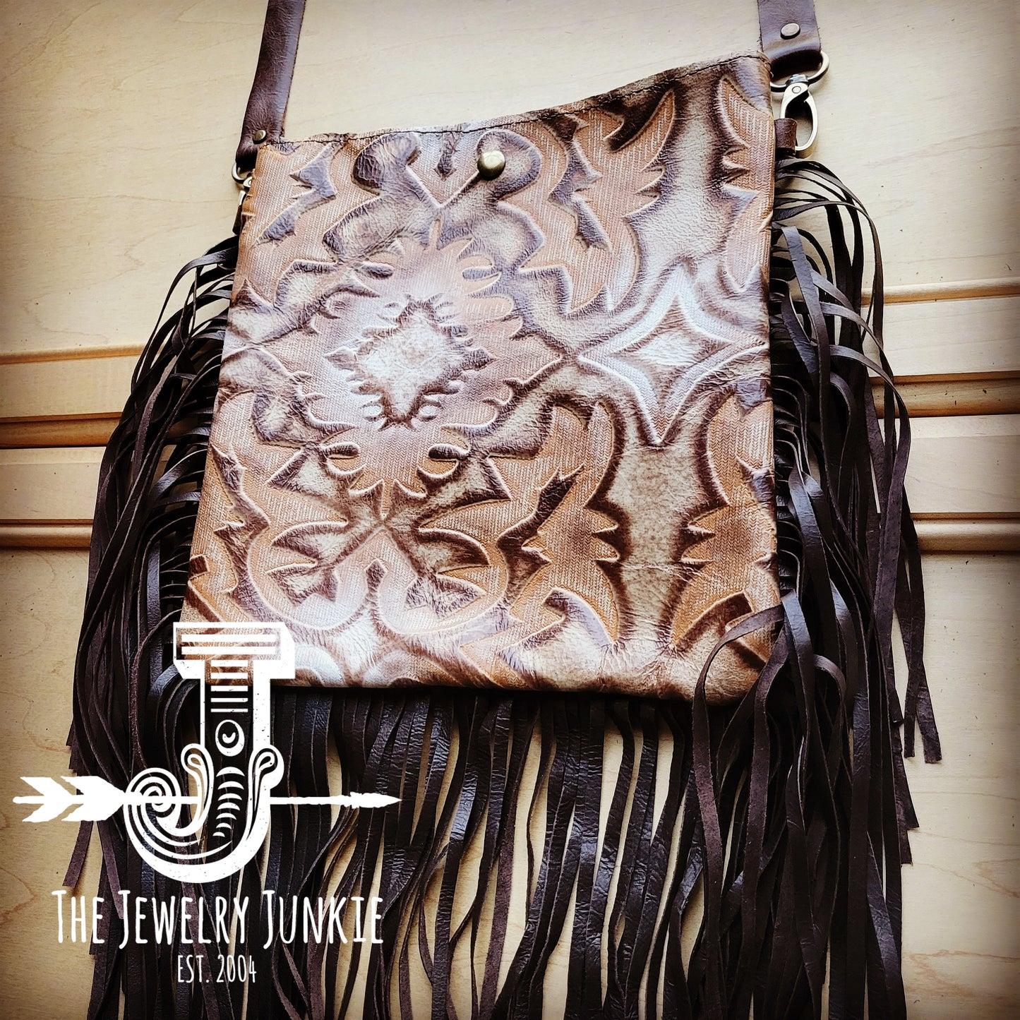 *MEDIUM Crossbody Handbag w/ Sienna Laredo Leather Full Fringe 512t