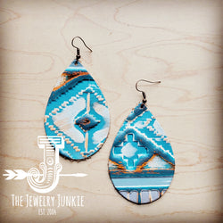 *Leather Teardrop Earrings in Terracotta Navjo 214w