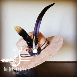 Boho Western Hat w/ Choice of Feather Hat Band-Tan 982f