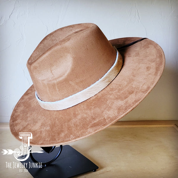 Tan Hair-on-Hide Leather Hat Band Only 951e