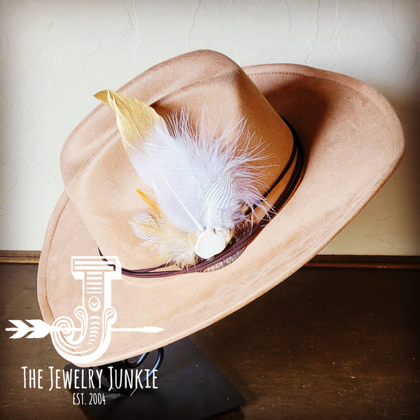 Cowgirl Western Hat w/ Choice of Feather Hat Band-Tan 982k