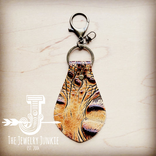 **Embossed Leather Key Chain -Savannah Gator 701ss