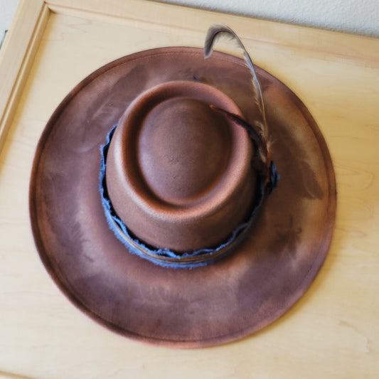 CUSTOM Hand-Painted Branded Cowgirl Western Boho Hat A68