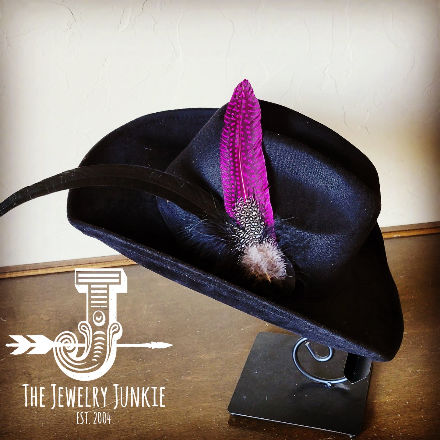 Cowgirl Western Hat w/ Feather Tie Hat Band-Black 982v