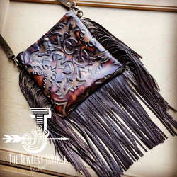 *Small Crossbody Handbag w/ Brown Laredo Leather Full Fringe 511r