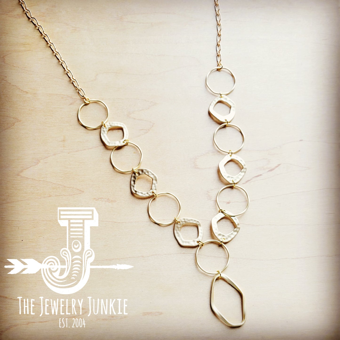 *Matte Gold Multi Hoop Necklace w/ Clasp  251n