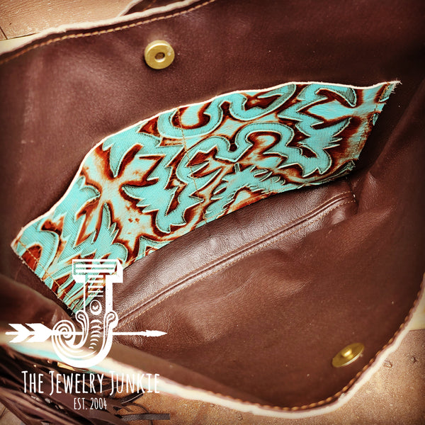 *Montana Leather Hobo Handbag w/ Blue Copper Laredo Accent 512d