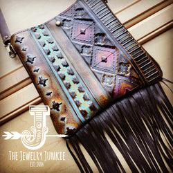 MEDIUM Crossbody Handbag w/ Magenta Navajo Leather 512L