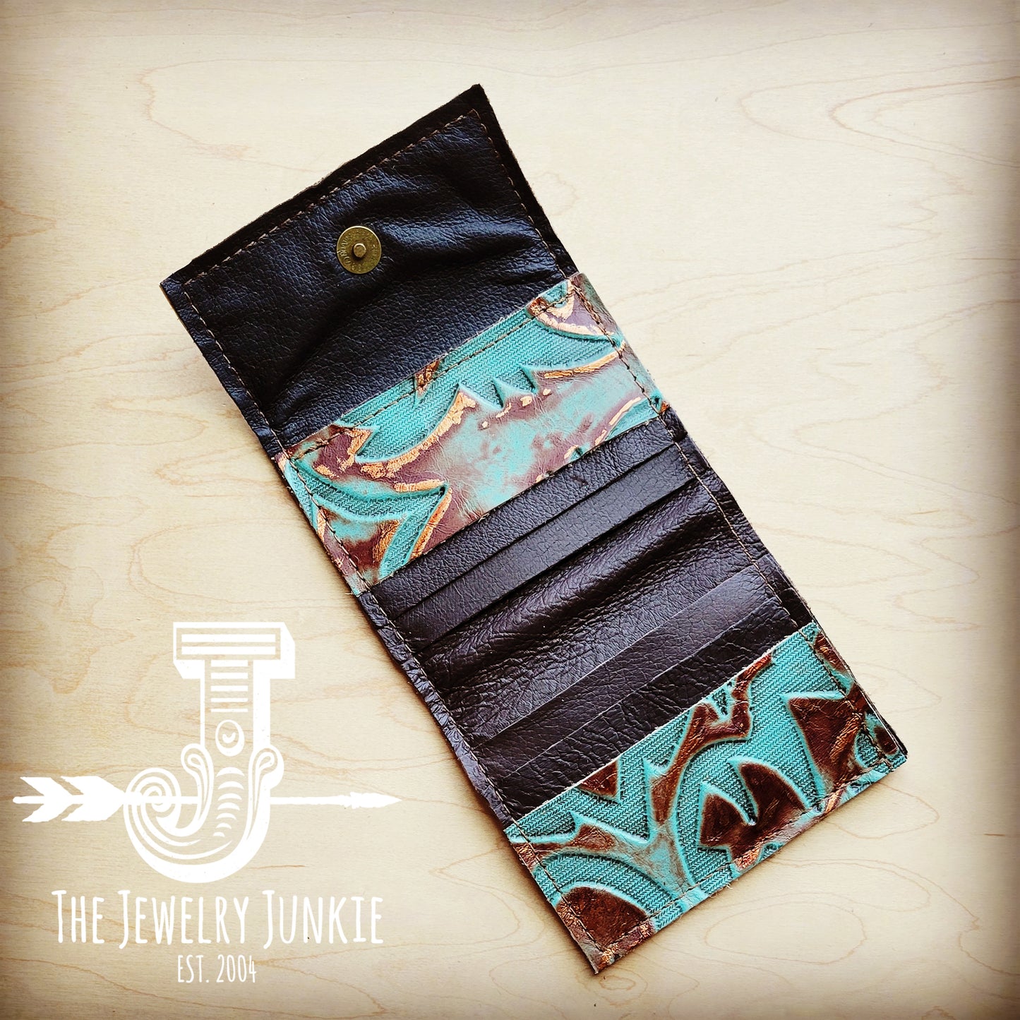 *Arizona Tri-Fold Embossed Leather Wallet-Copper Laredo 304h