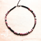 Frosted Marble Beaded Collar Length Necklace