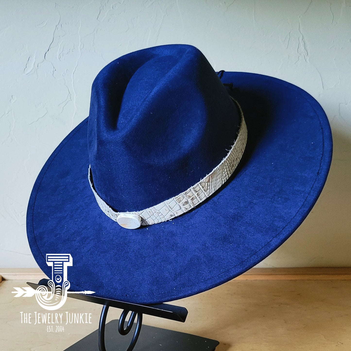 Boho Western hat with genuine leather hat band and Turquoise stone