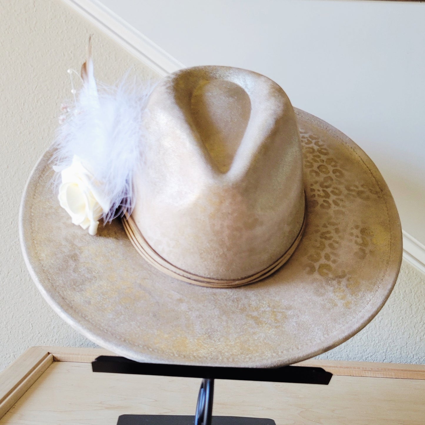 CUSTOM Hand-Painted Cowgirl Western Boho Hat & Band (A38)