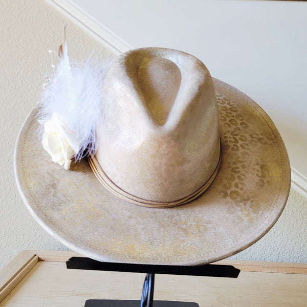 CUSTOM Hand-Painted Cowgirl Western Boho Hat & Band (A38)