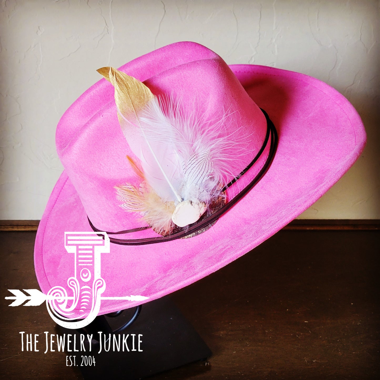 Cowgirl Western Hat w/ Choice of Feather Hat Band-Pink 982L