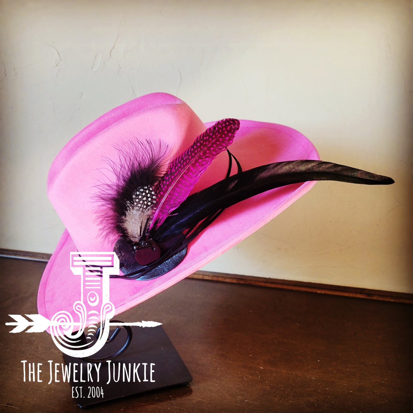 Cowgirl Western Hat w/ Choice of Feather Hat Band-Pink 982L