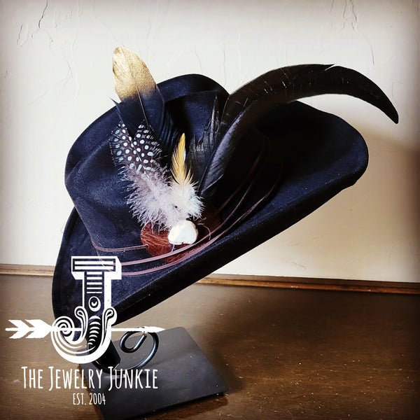 Cowgirl Western Hat w/ Choice of Feather Hat Band-Black 982i