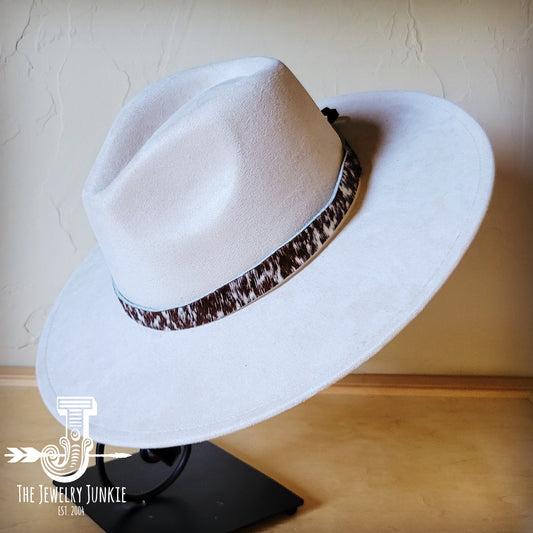 Spotted Brown Hair-on-Hide Leather Hat Band