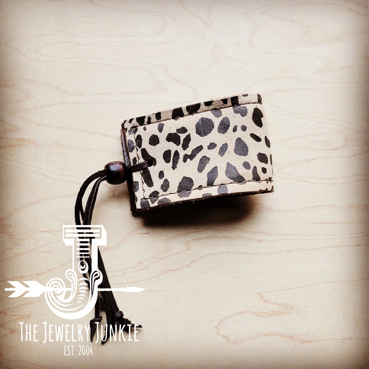 Wide Leather Cuff w/ Adjustable Tie- Suede Cheetah 013x