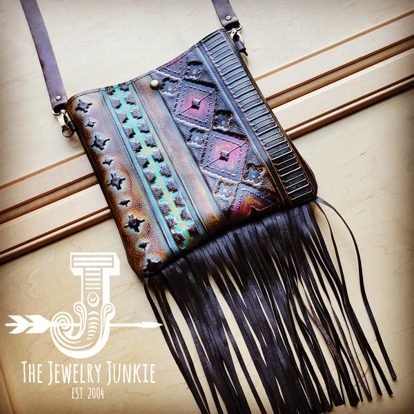 MEDIUM Crossbody Handbag w/ Magenta Navajo Leather 512L