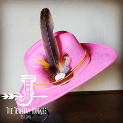 Cowgirl Western Hat w/ Choice of Turquoise Hat Accent-Pink 983c