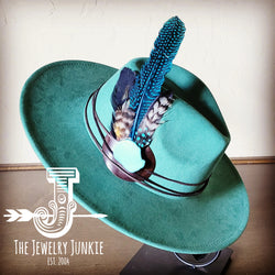 Boho Western Felt Hat w/ Choice of Turquoise Hat Accent-Sage 981h
