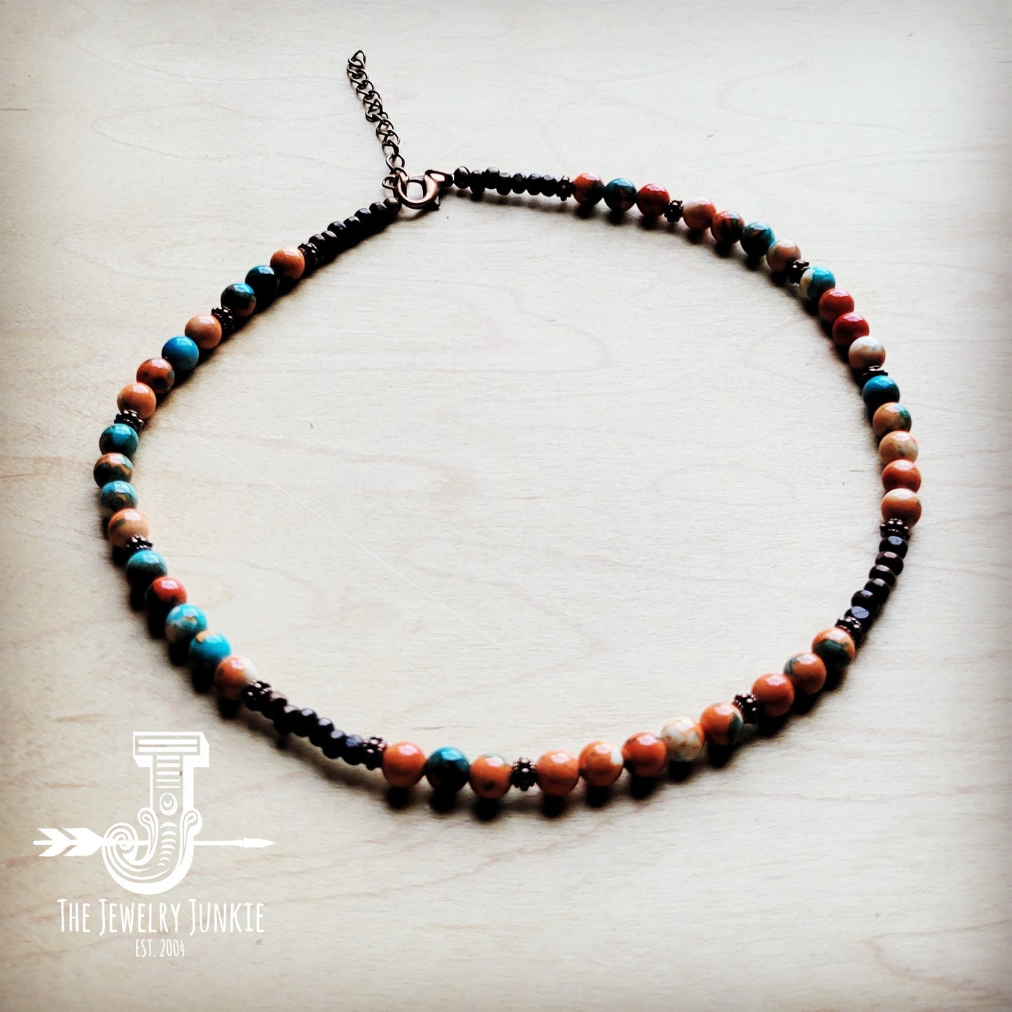 Multi-Colored Turquoise Beaded Collar Necklace 248L