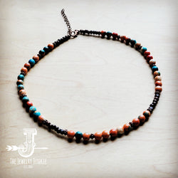 Multi-Colored Turquoise Beaded Collar Necklace 248L