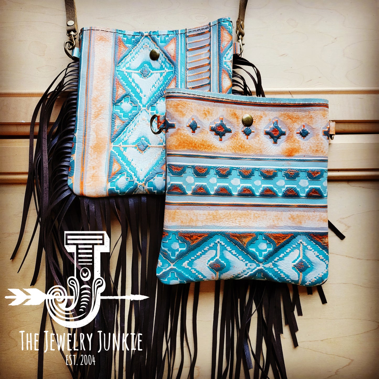 *MEDIUM Crossbody Handbag w/ Terracotta Navajo Leather Full Fringe 512g