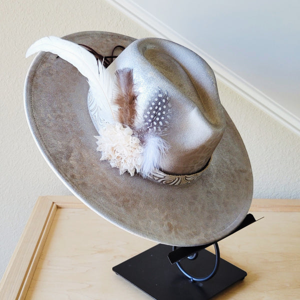 CUSTOM Hand-Painted Bridal Cowgirl Western Boho Hat A66