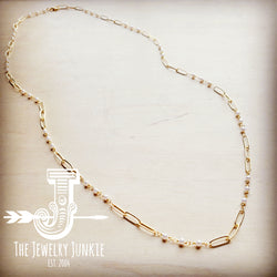 *Layering Gold Necklace w/ Genuine Freshwater Pearls 256f