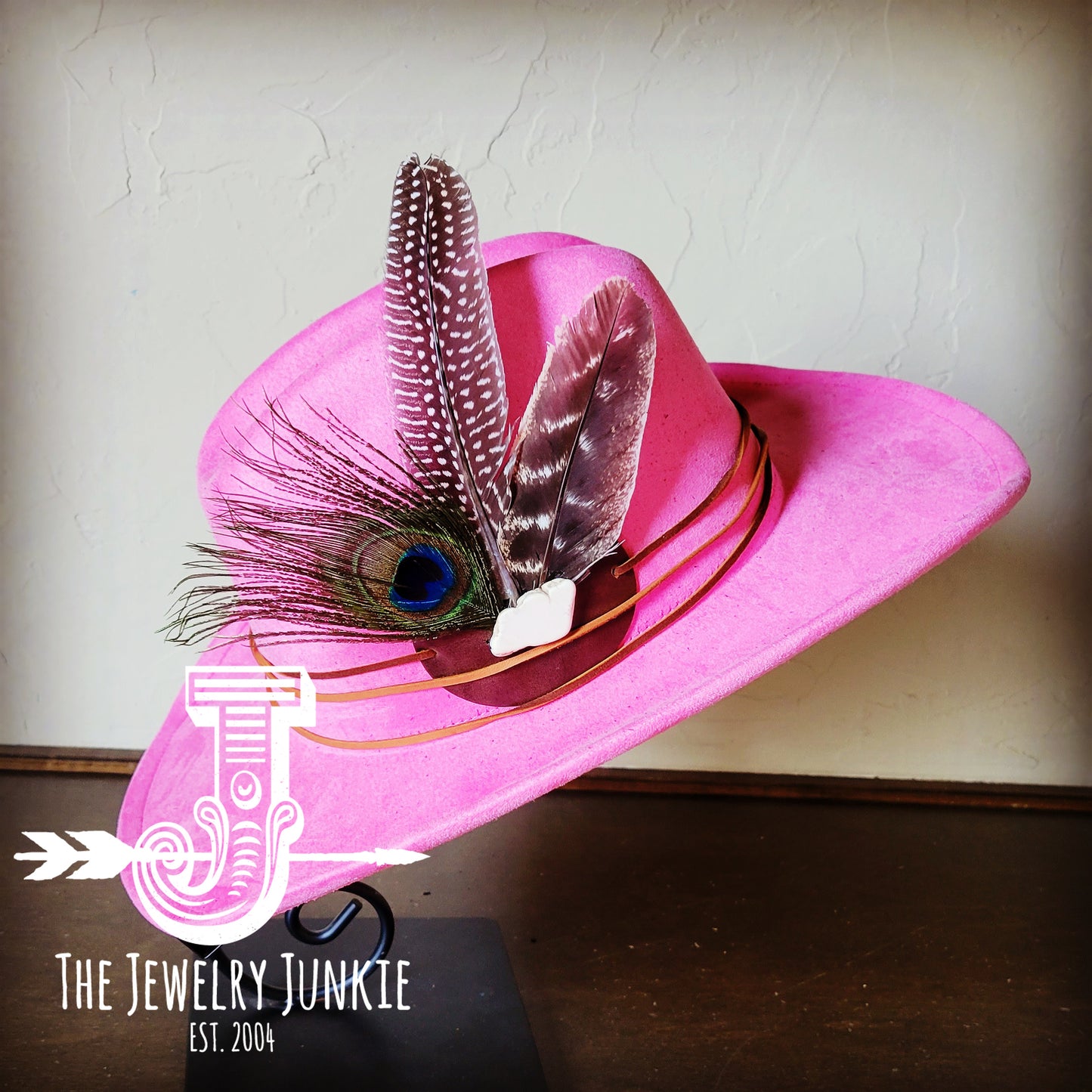Cowgirl Western Hat w/ Choice of Turquoise Hat Accent-Pink 983c