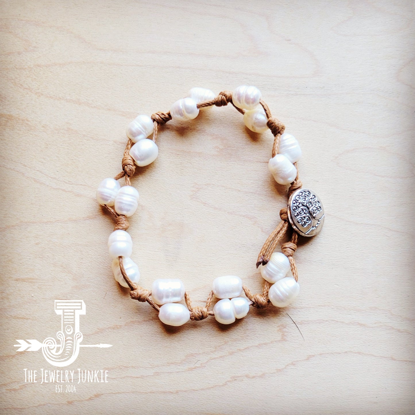 **Genuine Freshwater Pearl Double Woven Beaded Bracelet 800gc