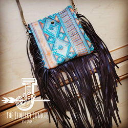 *MEDIUM Crossbody Handbag w/ Terracotta Navajo Leather Full Fringe 512g