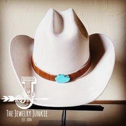 Cowgirl Western Felt Hat w/ Choice of Leather Hat Band w/ Turquoise Slab-Bone 980n