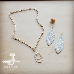 Matte Gold Necklace w/ Matte Gold Pearl Pendant 259o