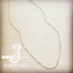 *Layering Gold Necklace w/ Genuine Freshwater Pearls 256f