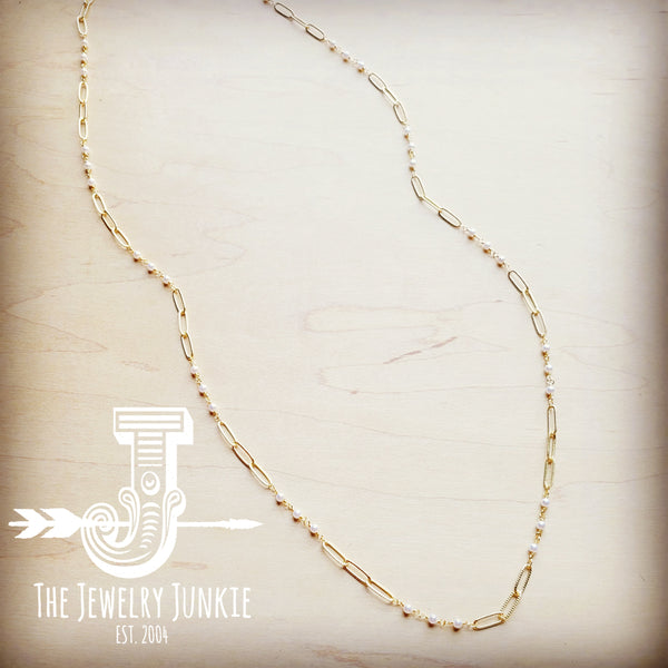 *Layering Gold Necklace w/ Genuine Freshwater Pearls 256f