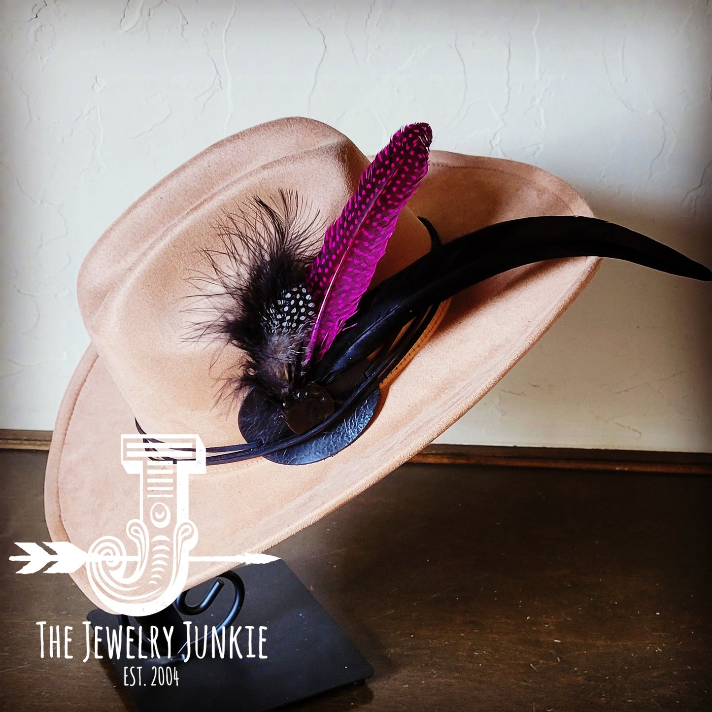 Cowgirl Western Hat w/ Choice of Feather Hat Band-Tan 982k