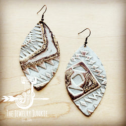 Leather Oval Earring-Gold