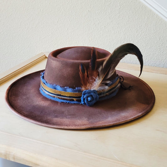CUSTOM Hand-Painted Branded Cowgirl Western Boho Hat A68