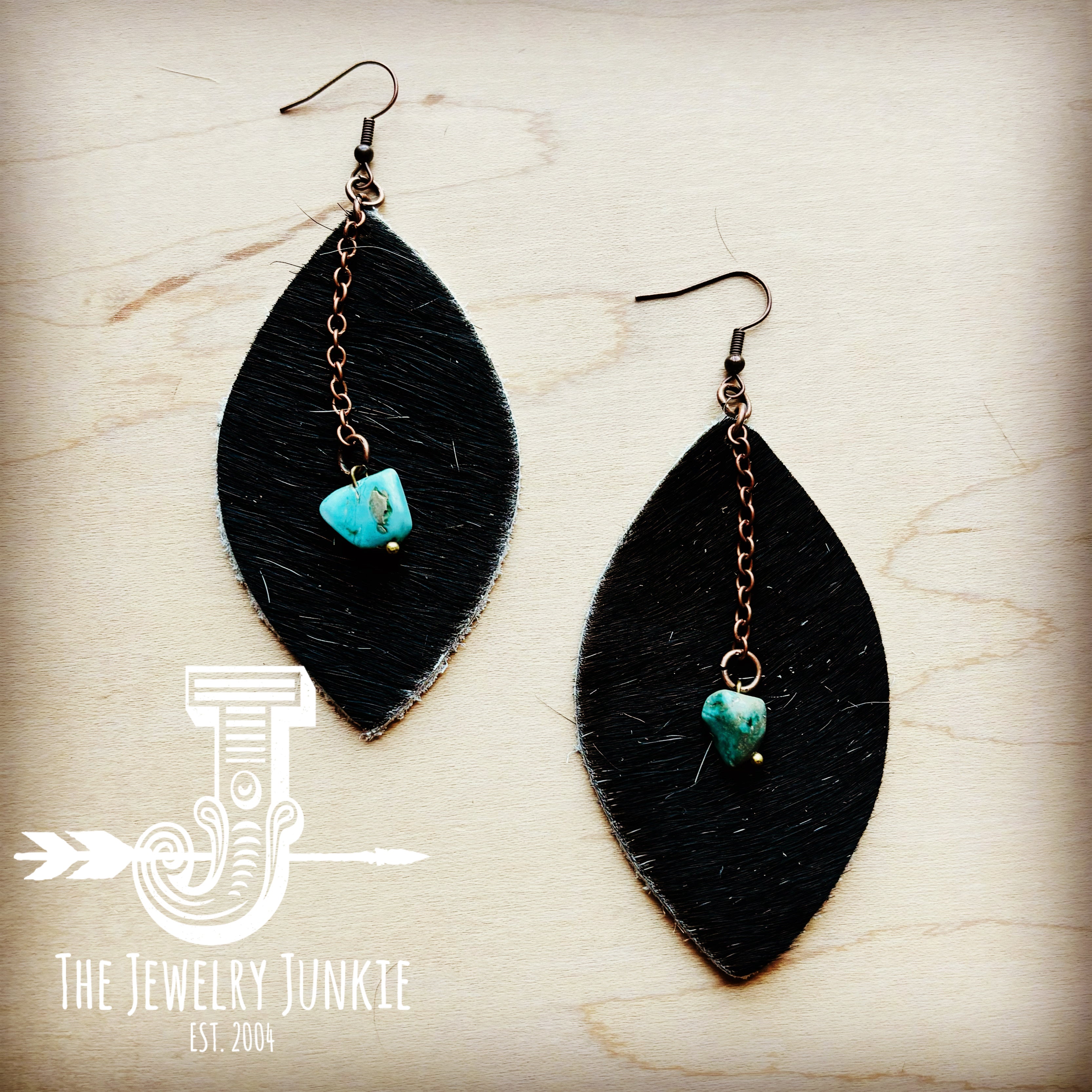 Leather Oval in Black Hair-on-Hide