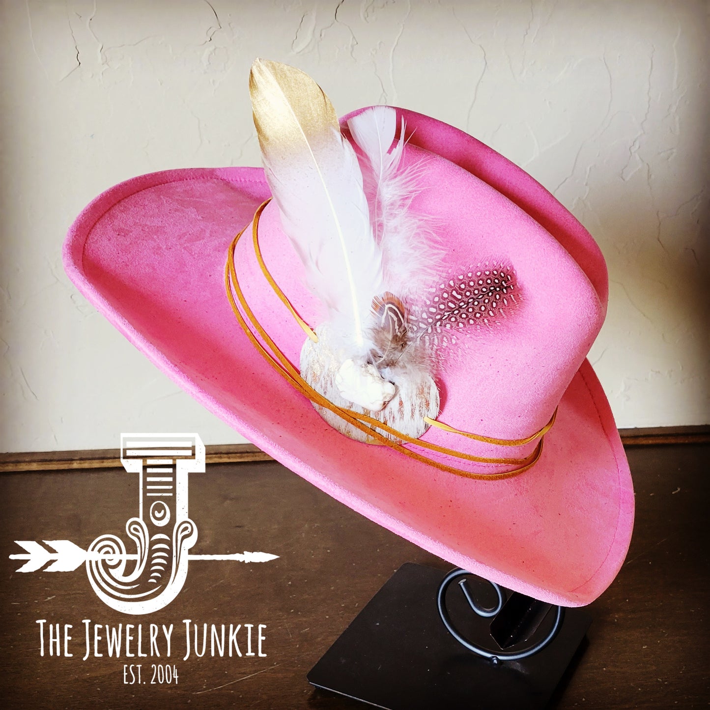Cowgirl Western Hat w/ Choice of Feather Hat Band-Pink 982L