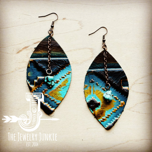 Leather Oval w/ Turquoise