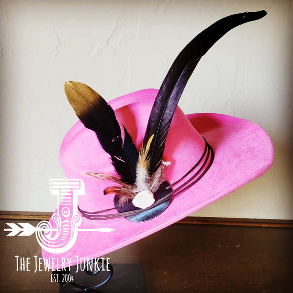 Cowgirl Western Hat w/ Choice of Feather Hat Band-Pink 982L